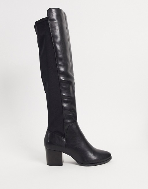 Call It Spring yorelith heeled knee high boots in black