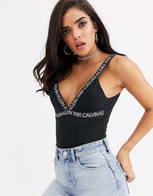 calvin klein logo bodysuit