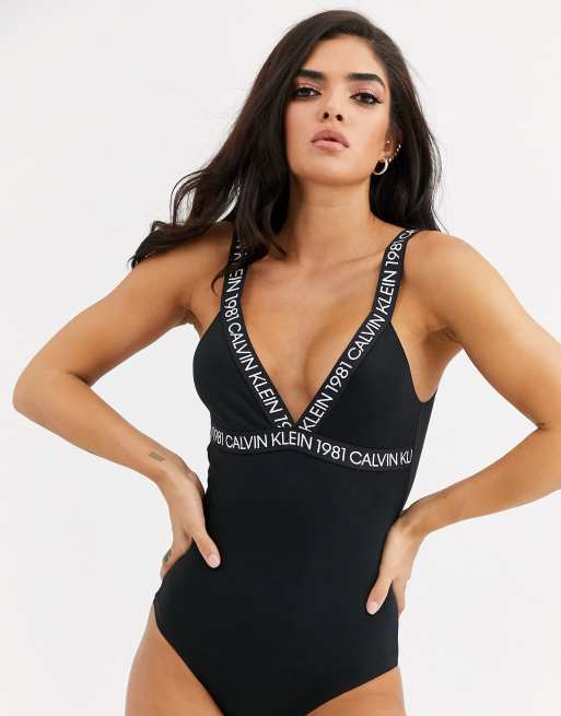 Calvin klein bodysuit clearance black