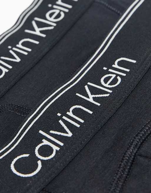 Calvin Klein 2 pack athletic cotton trunks in black , 3 of 4