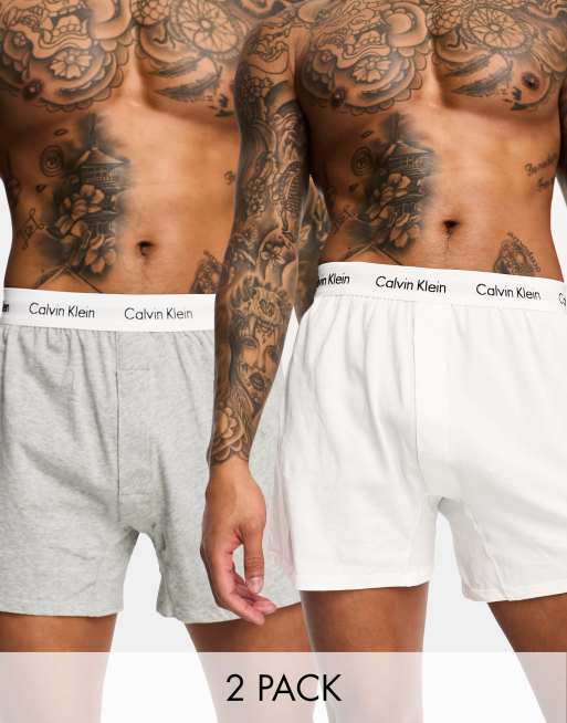 Calvin Klein 3 pack boxer briefs in black,white and grey