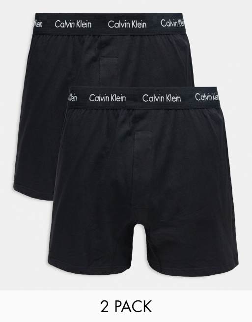 CALVIN KLEIN UNDERWEAR Two-Pack Stretch-Cotton Boxer Trunks for