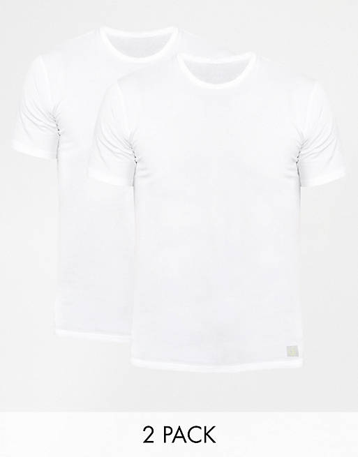Calvin Klein 2 Pack Crew T-Shirts In Slim Fit | ASOS
