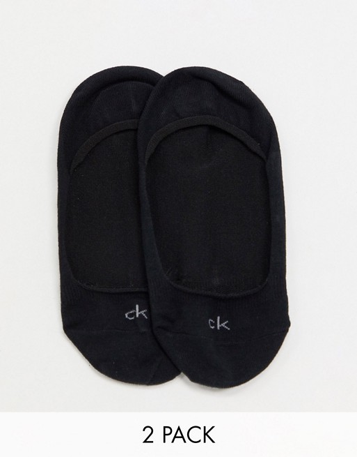 Calvin Klein 2 pack footie socks in black