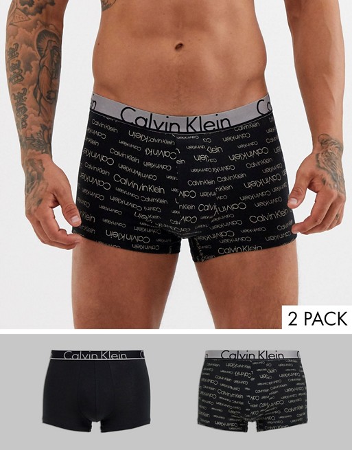 Calvin Klein 2 pack ID Cotton trunks in black