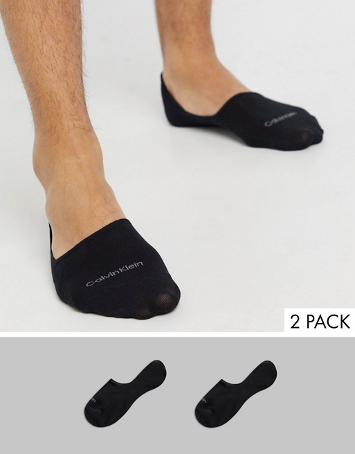 Calvin Klein 2 pack invisible socks in black