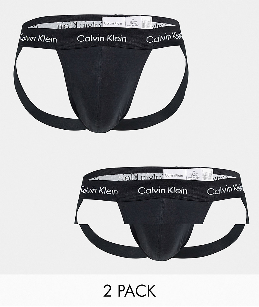 Calvin Klein 2 pack jock strap in black