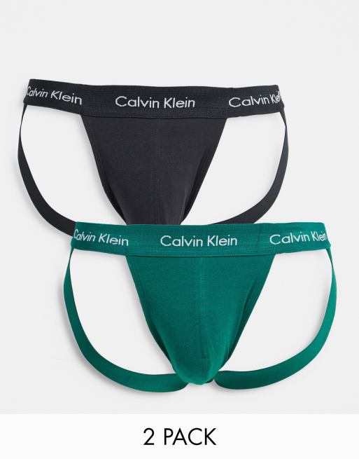 Calvin Klein 2-pack jock straps in black