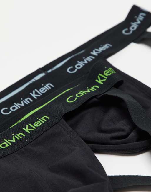 Calvin Klein 2-pack jock straps in black