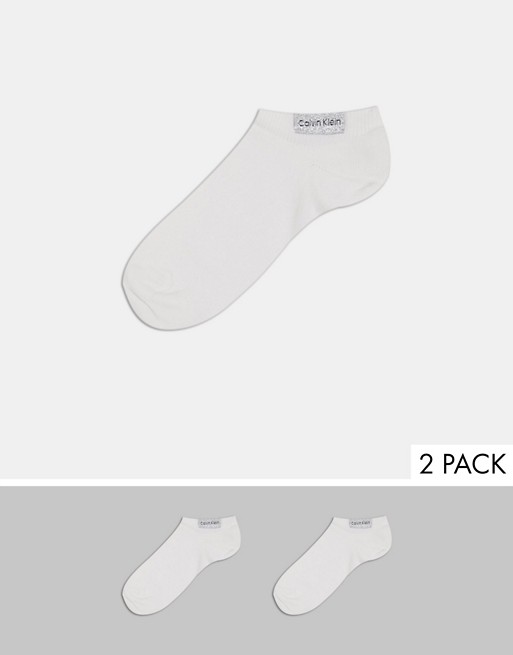 Calvin Klein 2 pack organic cotton sneaker socks in white