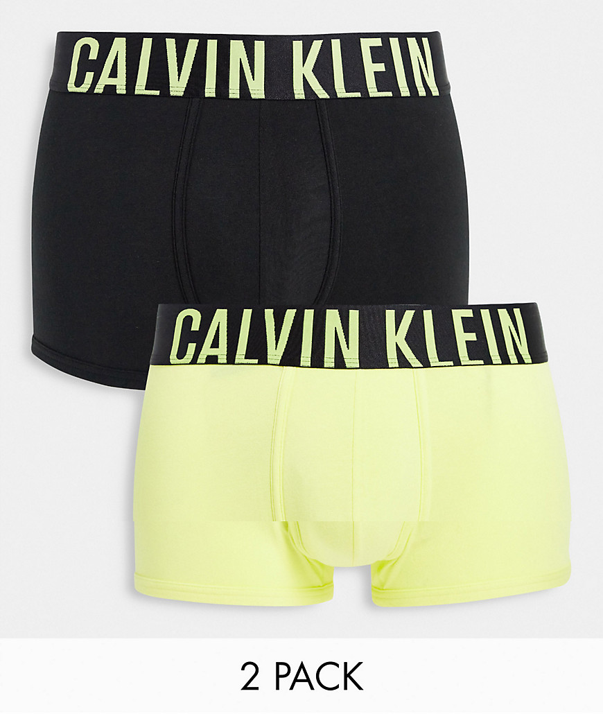Calvin Klein 2 pack trunks in black and yellow-Multi
