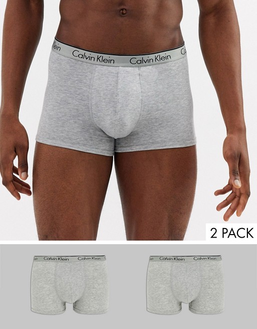 Calvin Klein 2 Pack Trunks in Grey