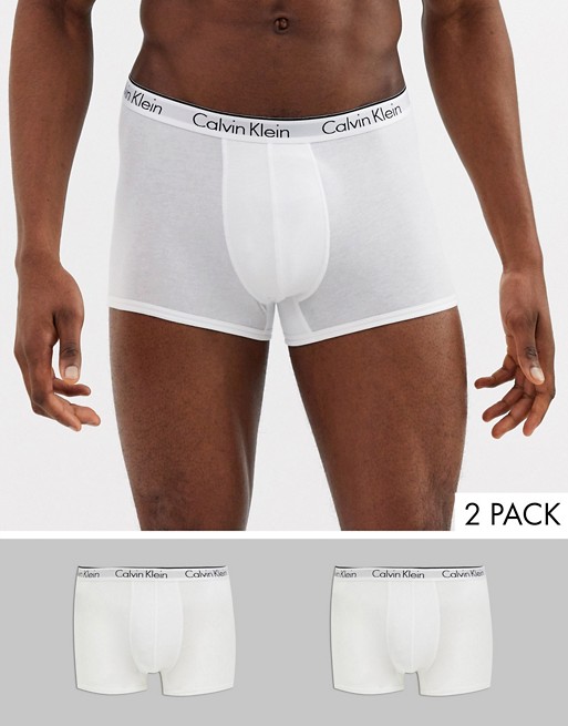 Calvin Klein 2 Pack Trunks in White