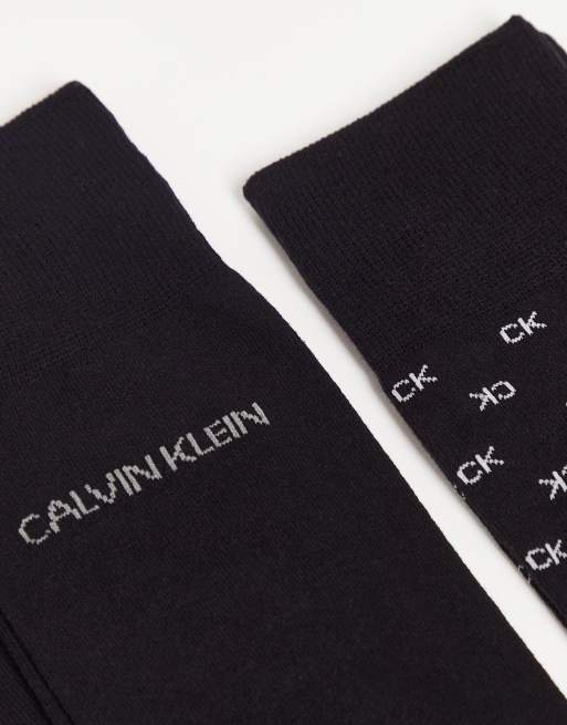 Calvin Klein – 2-pak med sorte crewsokker i sort , 4 af 4