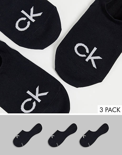 Calvin Klein 3 pack Albert trainer socks in black