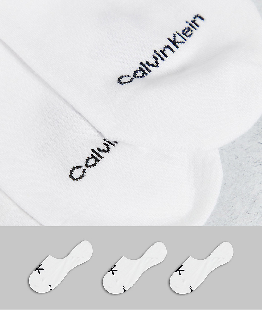 Calvin Klein 3 pack Albert trainer socks in white