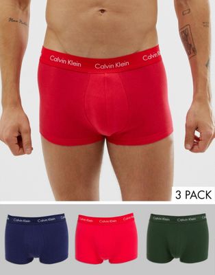 Calvin Klein – 3-pack bomullstrunks med låg skärning och stretch-Flerfärgad