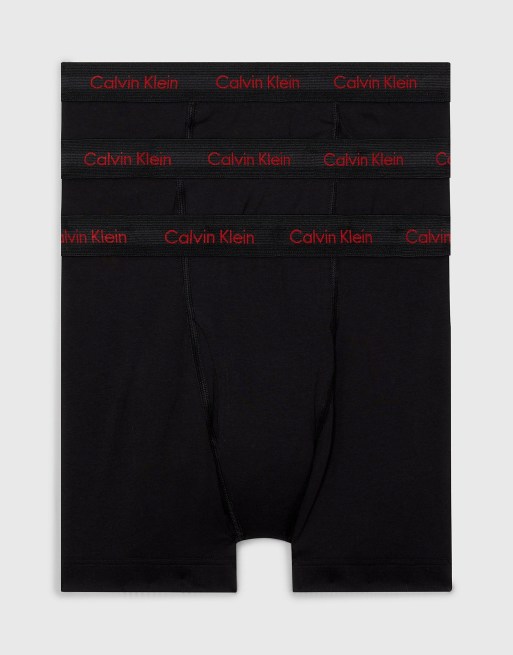 CALVIN KLEIN UNDERWEAR Three-Pack Stretch-Cotton Boxer Briefs for