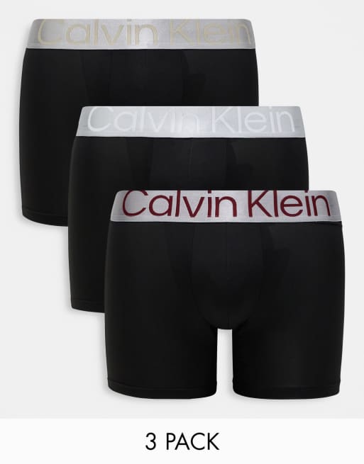 Calvin Klein Cotton Stretch 3 pack boxer briefs in black