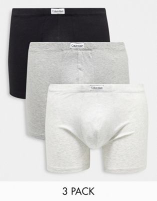 Calvin Klein 3-pack boxer briefs in grey, white and black
