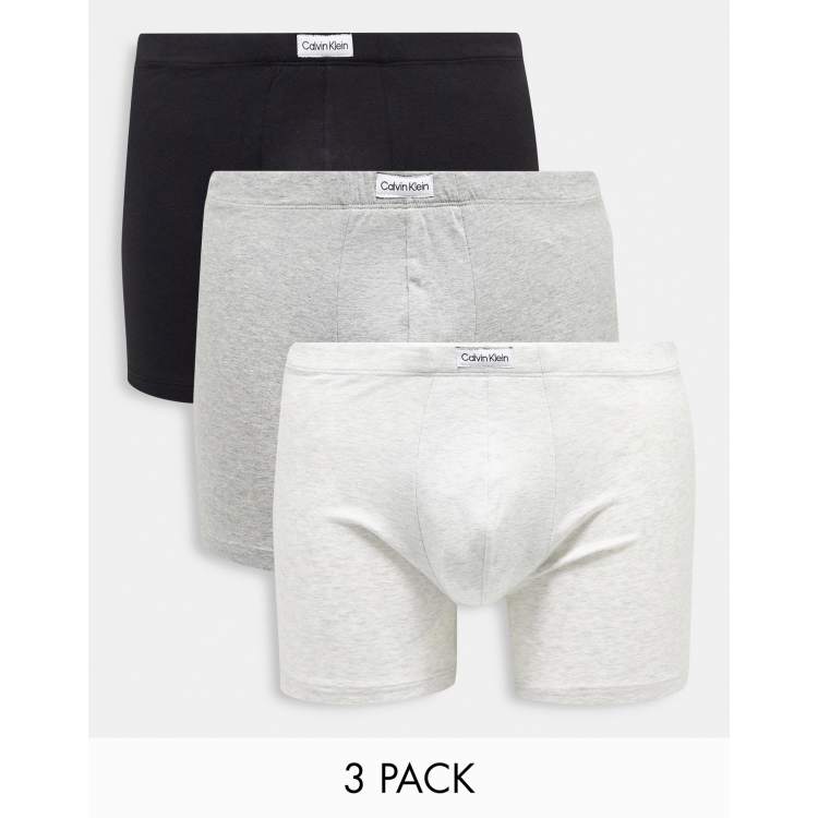 Calvin Klein Cotton Stretch Boxer Brief, Pack of 3, Black/White/Grey at  John Lewis & Partners