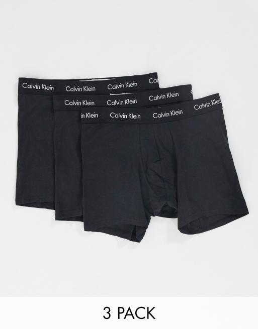 Calvin Klein 3-pack boxer briefs with logo waistband in black