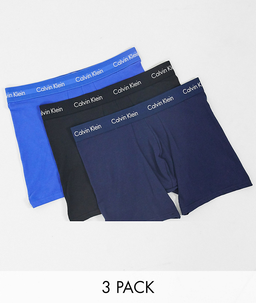 Calvin Klein 3 pack boxer briefs with logo waistband in multi