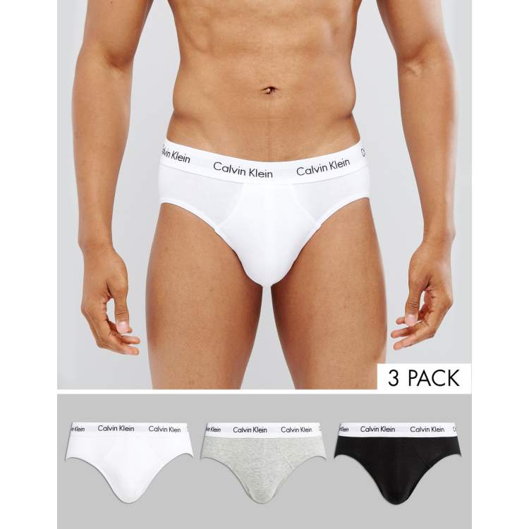 CALVIN KLEIN - Set of three briefs with logo