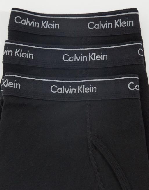Calvin Klein 3 pack contrast waistband trunks in black, 3 of 4