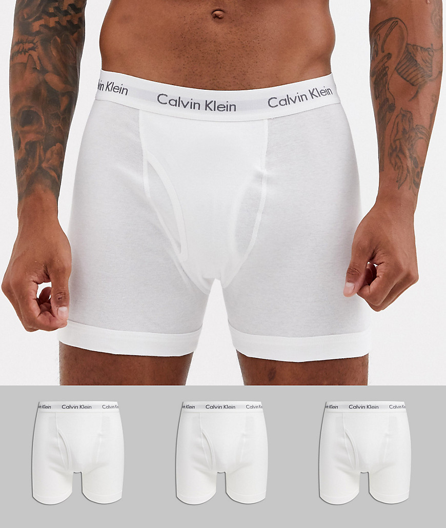 Calvin Klein 3 pack cotton classic boxer briefs in white