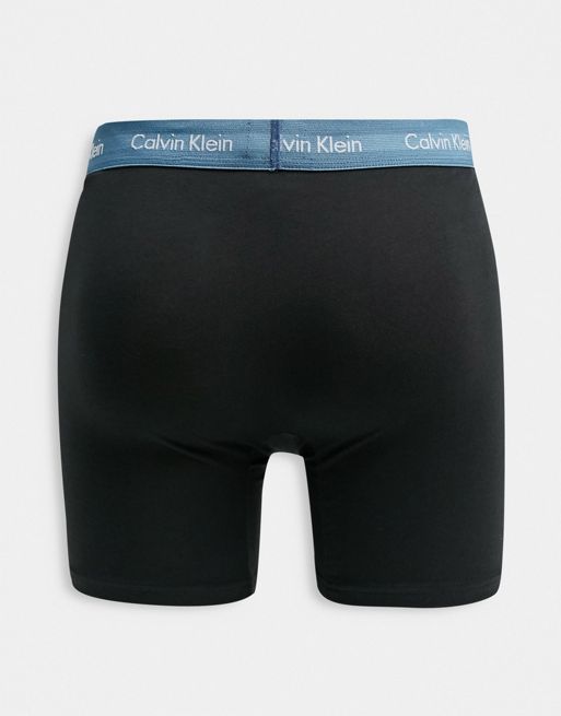 Calvin Klein 3 pack Cotton Stretch boxer briefs in black