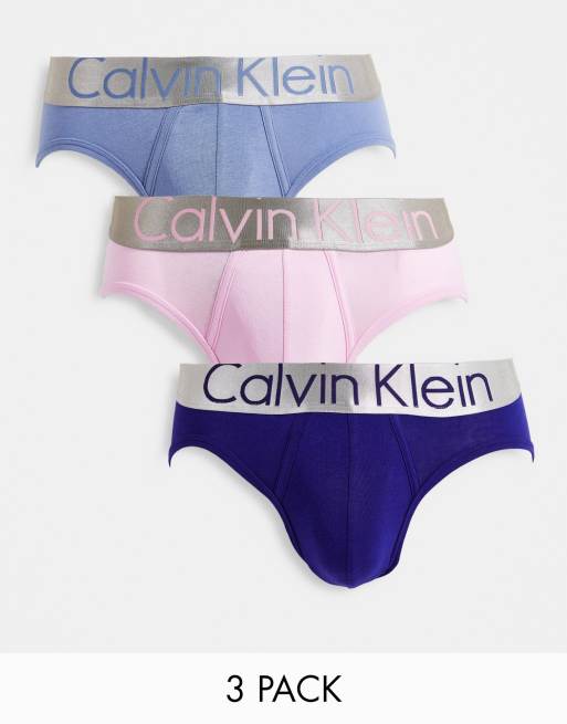 Mens Calvin Klein multi Cotton Stretch Hip Briefs (Pack of 3)