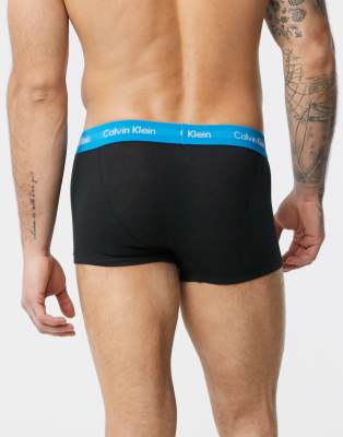 calvin klein 3 pack black trunks