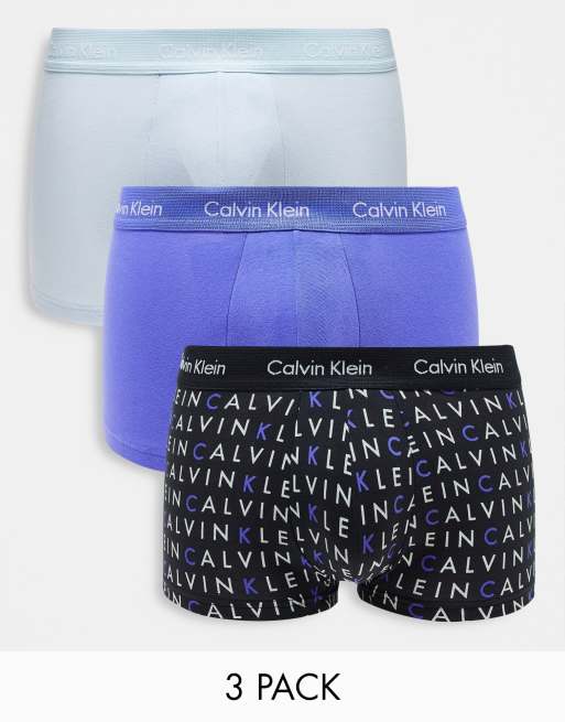 Calvin Klein 3 pack Cotton Stretch trunks, ASOS