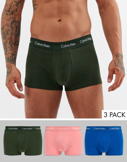 Calvin Klein 3 pack Cotton Stretch low rise trunks