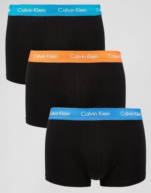 Calvin Klein 3 pack Cotton Stretch trunks, ASOS