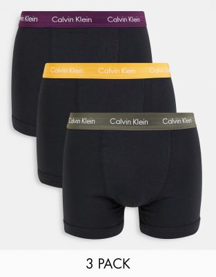 calvin klein three pack cotton stretch trunks