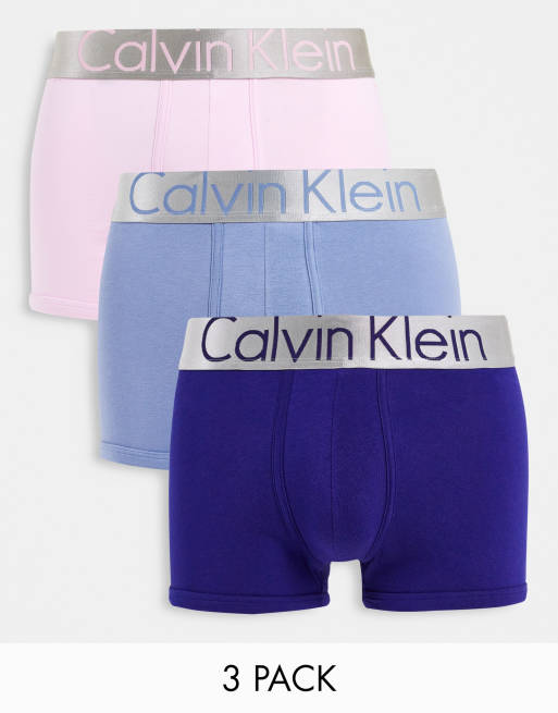 Calvin Klein 3 pack Cotton Stretch trunks, ASOS