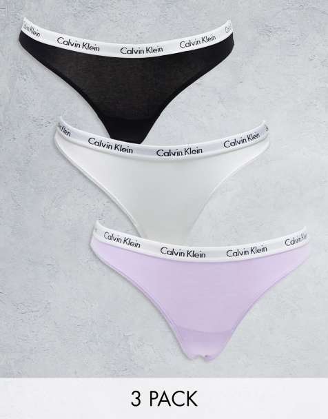 Calvin Klein rib high waist bikini bottom in black