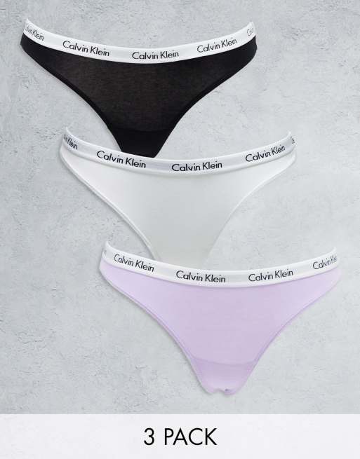 Calvin Klein 3-pack high waist thongs in multi