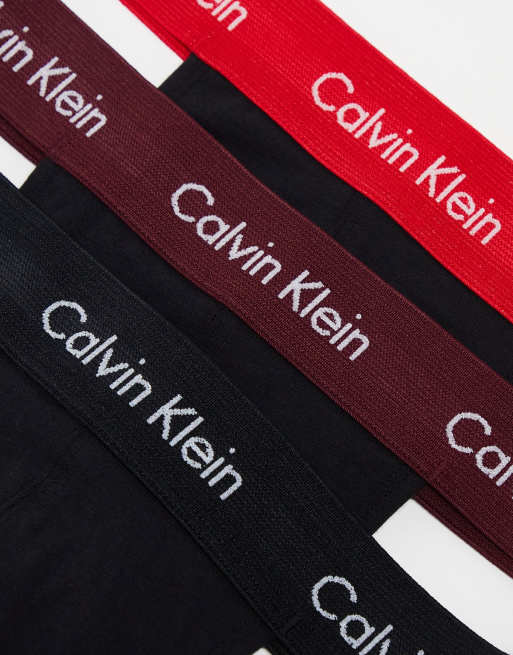 Calvin Klein 3-pack jockstraps with coloured waistband in black, 3 of 4