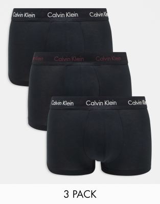 Calvin Klein Underwear Men's Modern Low Rise Trunk 3 pack, Black