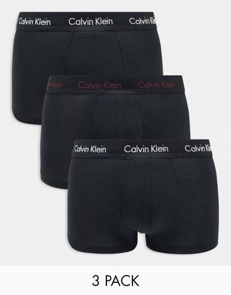 Calvin Klein 3-pack jockstraps in black with colored waistband