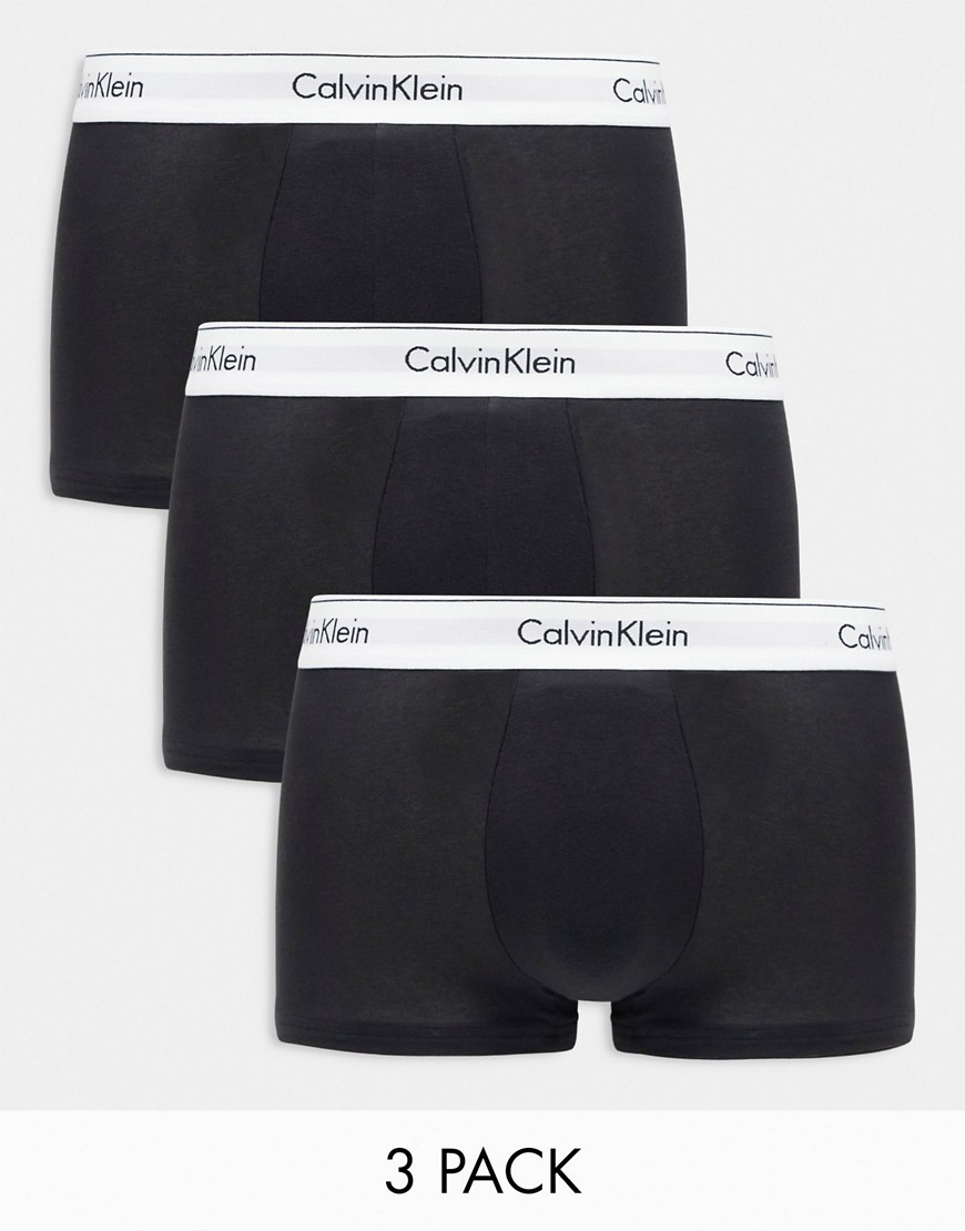 Calvin Klein 3 pack modern cotton trunk in black