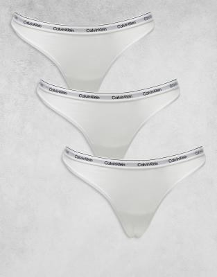 Calvin Klein 3 Pack Modern Logo Thong In White