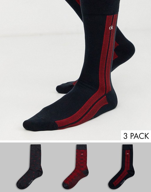 Calvin Klein 3 pack patterned socks gift box