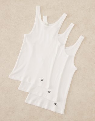 3-pack scoop neck tank top in white