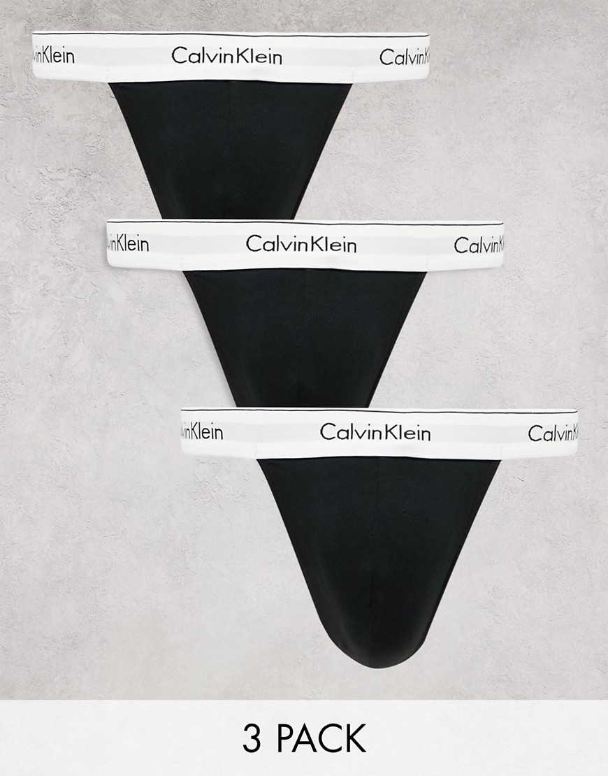 Calvin Klein 3-pack thong in black
