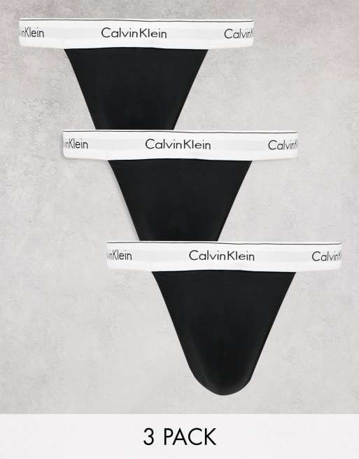 Calvin Klein Underwear THONG 3 PACK - Thong - schwarz/grau/black