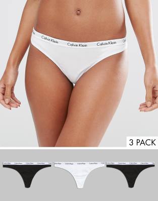 women's calvin klein thong 3 pack